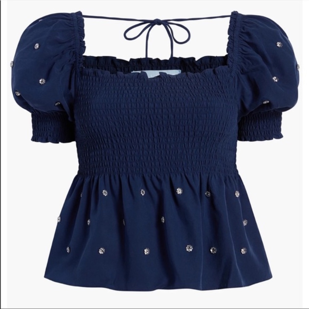 NWT Hill House Home Navy Jammie Top, sz M